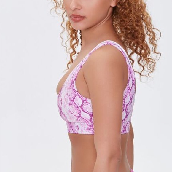 Forever 21 Snakeskin Print Bralette Bikini Top - Picture 3 of 4
